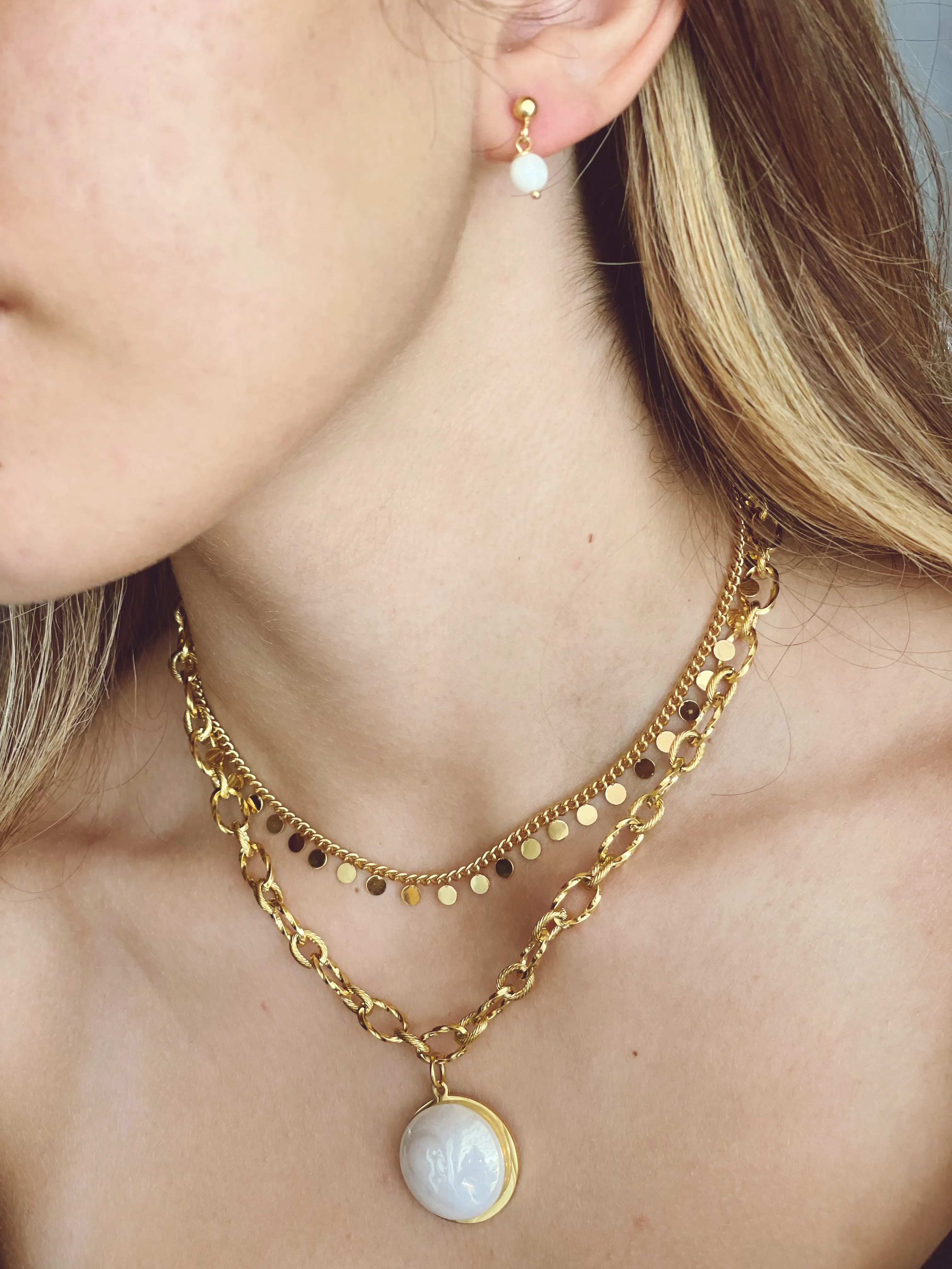 COLLANA CIONDOLO MAGRITE VETRO DI MURANO con catena lavorata