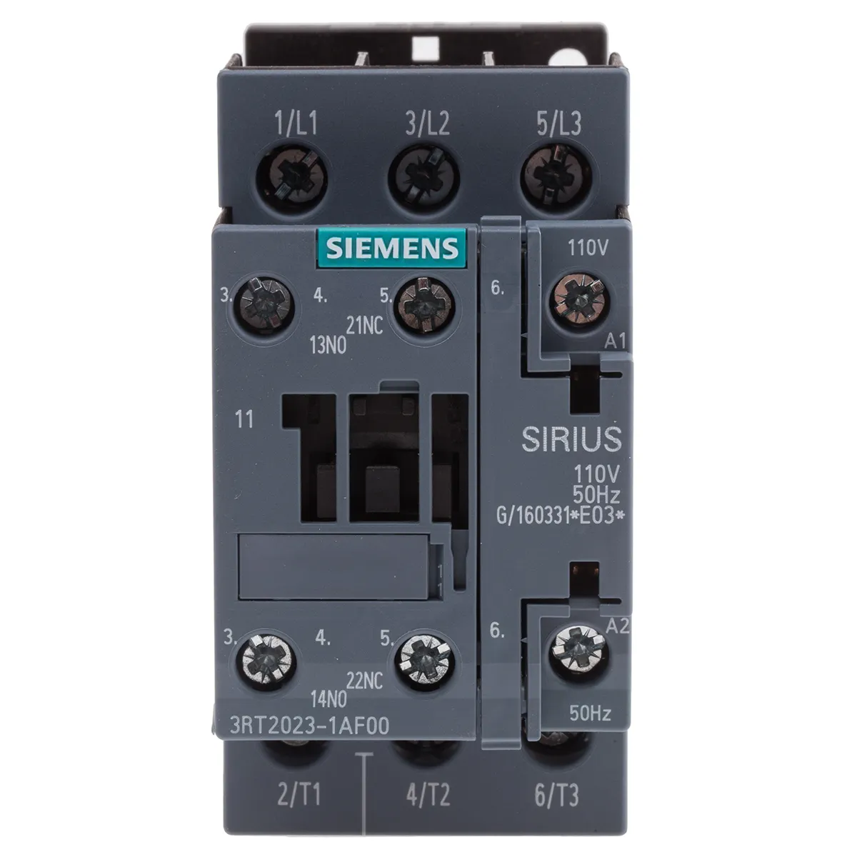 Contattore Siemens, serie Size S0, 3RT2, 3 poli, 3 NA, 9 A, 4 kW, bobina 110 V c.a.