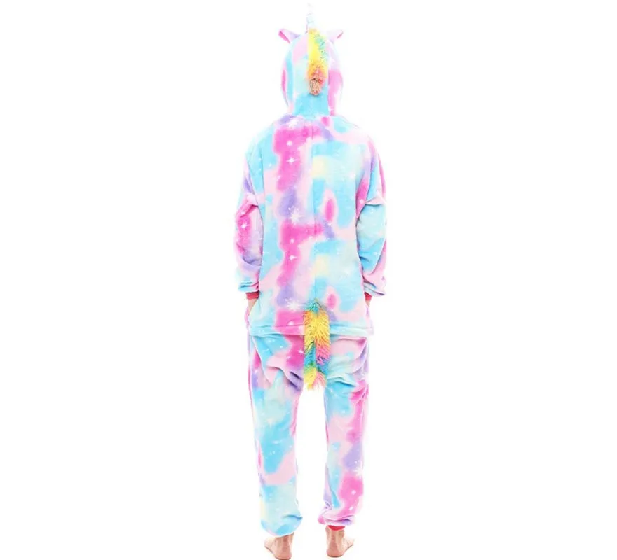 Costume pigiama da unicorno rosa e blu per donna