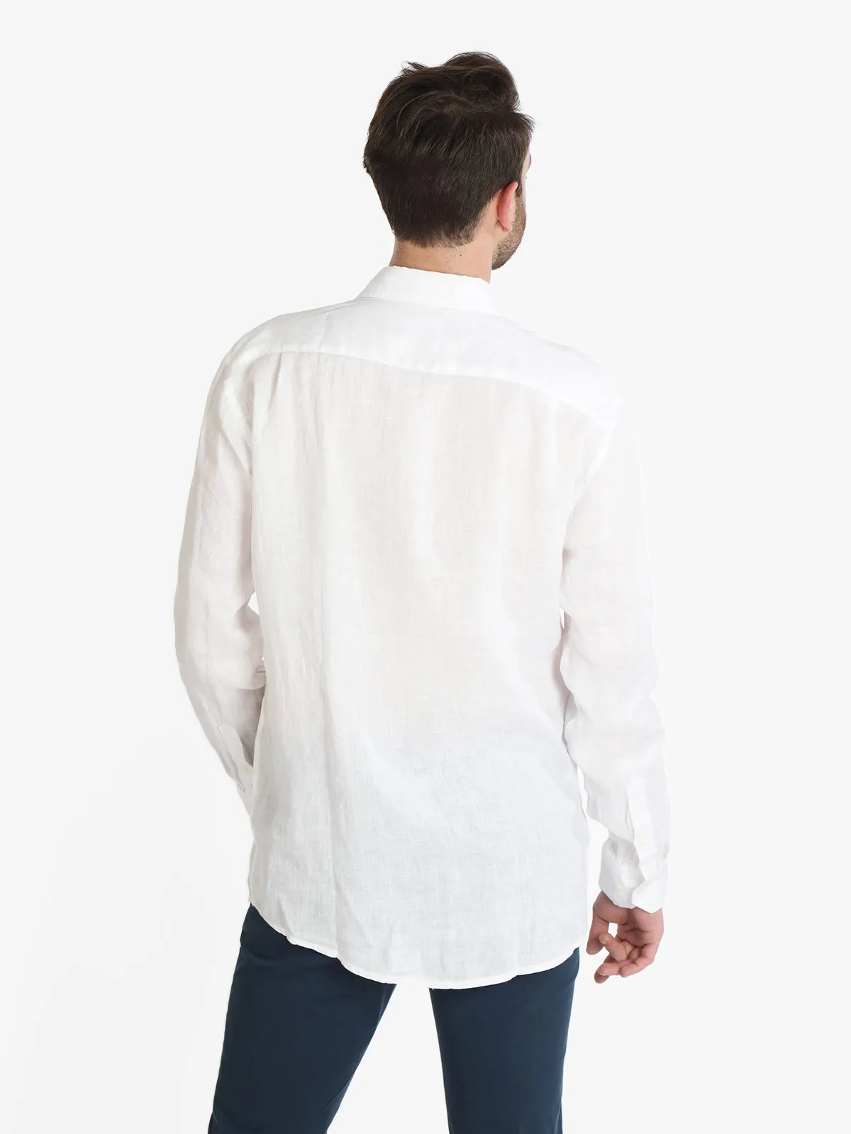 Coveri Collection Chemise en lin à manches longues pour hommes