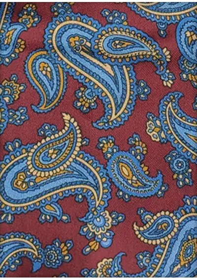 Cravatta da uomo con motivo Paisley marrone rosso