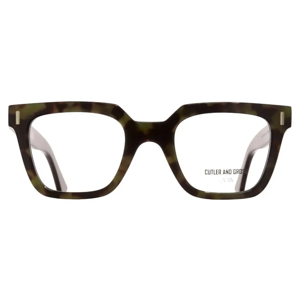 Cutler & Gross - 1305 Square Optical Glasses - Green Camo on Black - Luxury - Cutler & Gross Eyewear