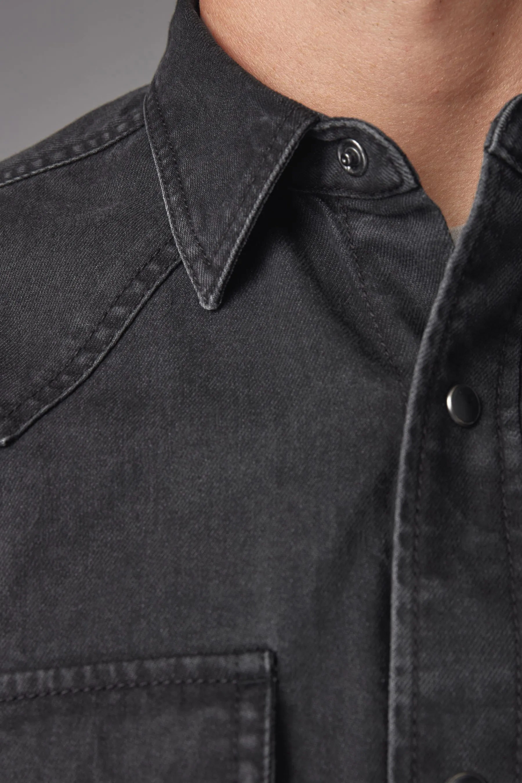 Denim Western 100% Cotton Long Sleeve Shirt    