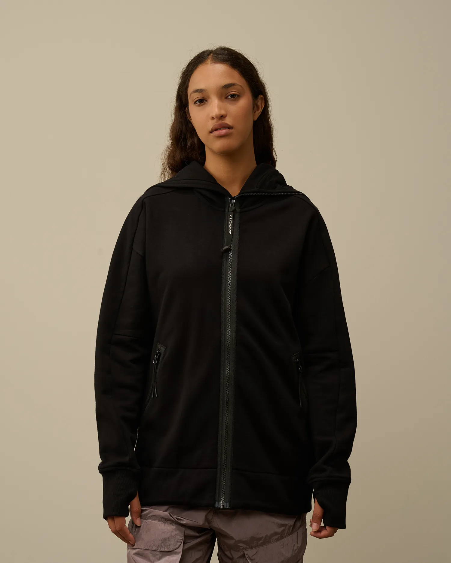 Diagonal Raised Fleece Explorer Zipped Hooded Sweatshirt