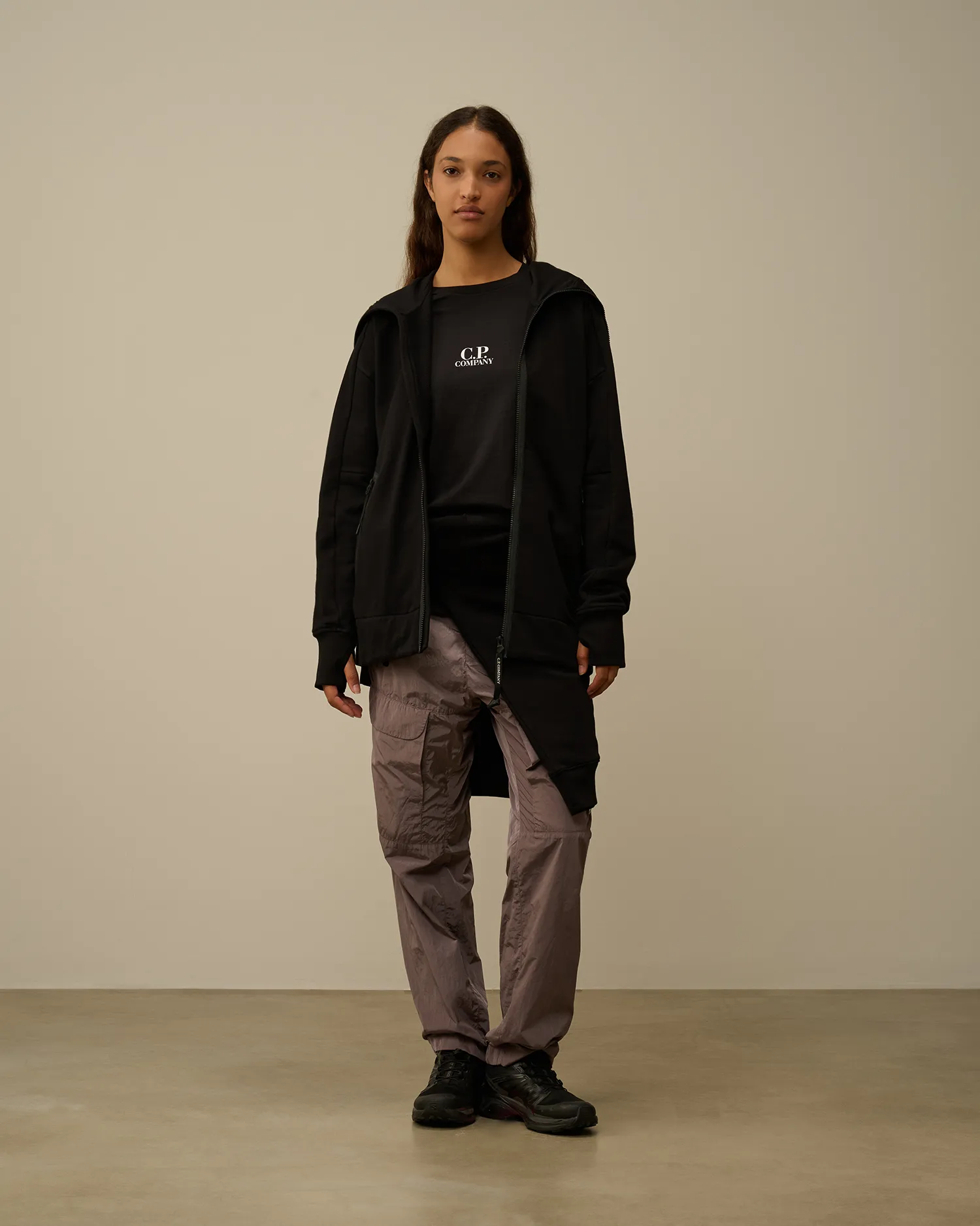 Diagonal Raised Fleece Explorer Zipped Hooded Sweatshirt