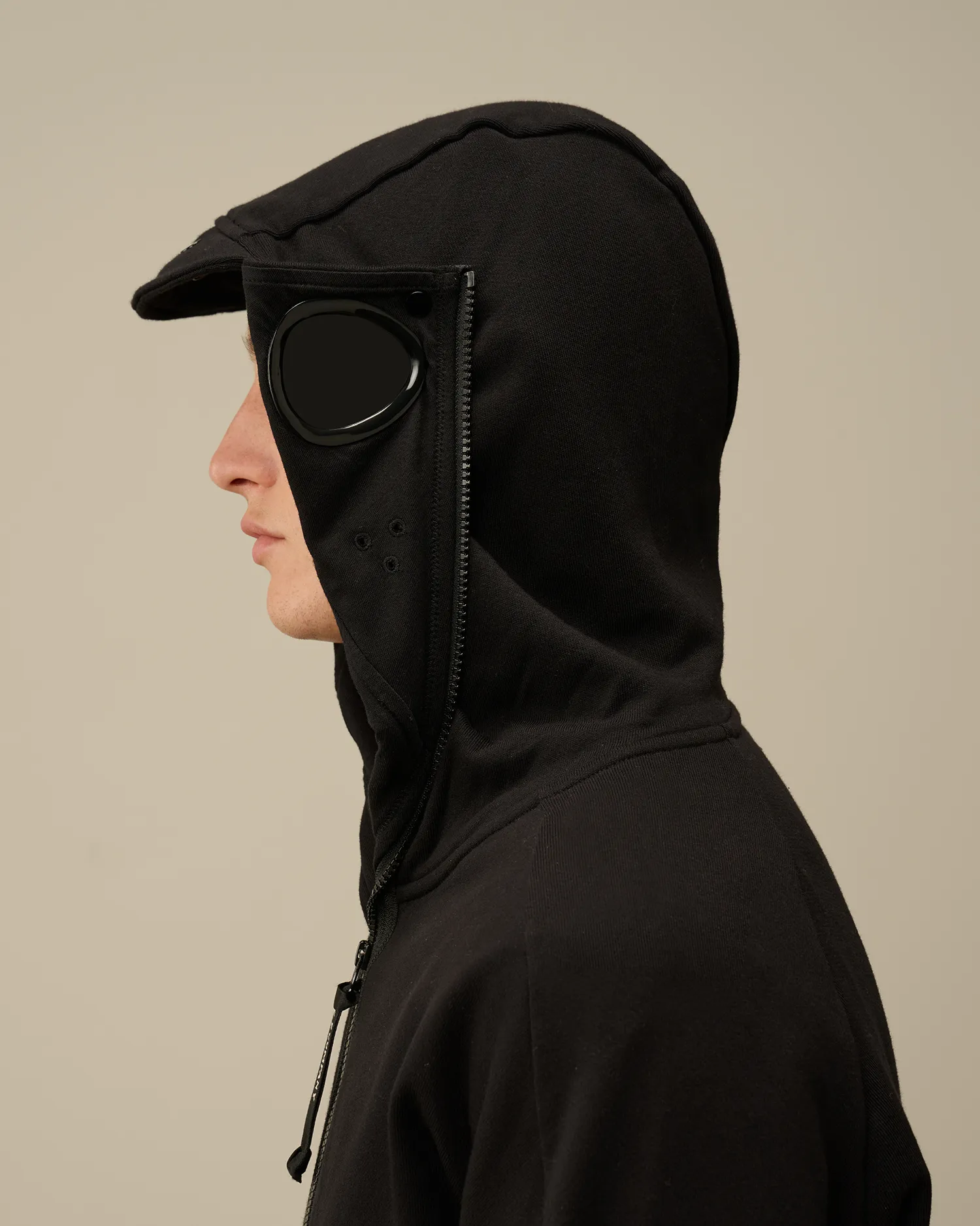 Diagonal Raised Fleece Explorer Zipped Hooded Sweatshirt