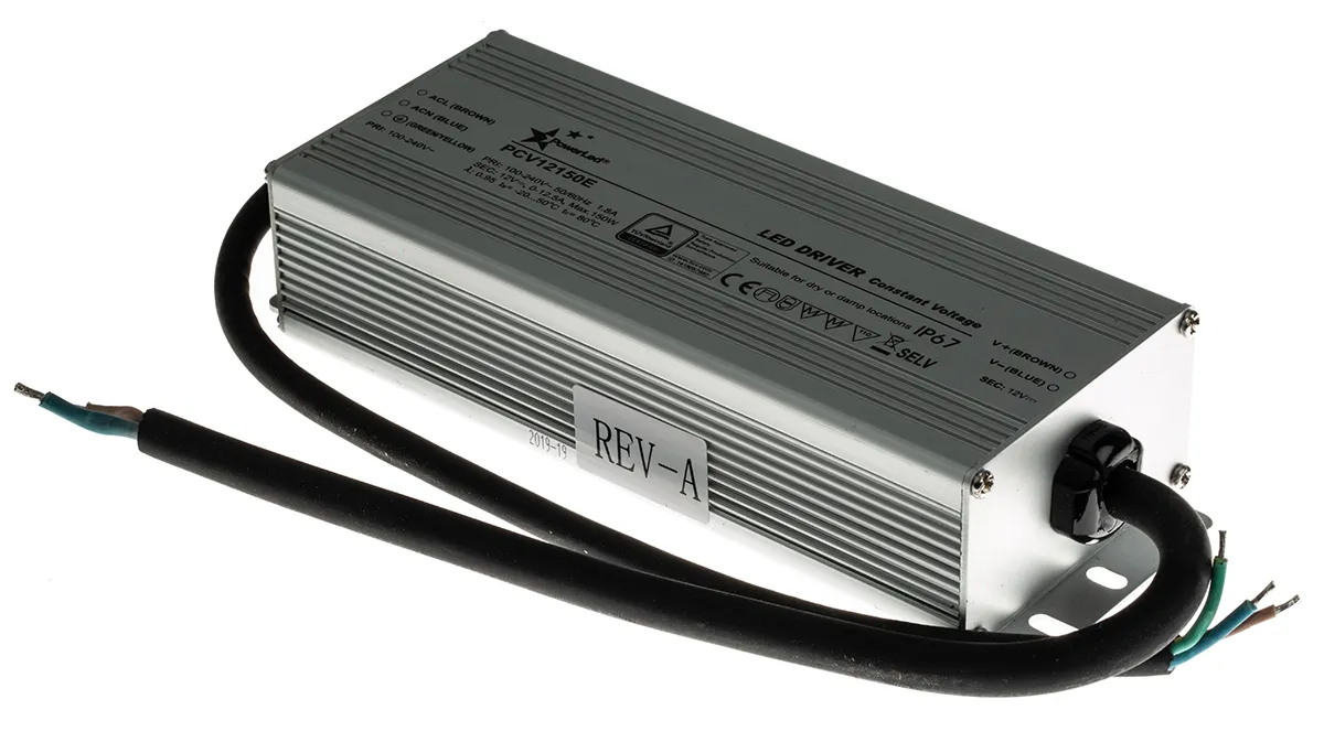 Driver LED PowerLED, 150W, IN 100 → 240V ca, OUT 12V, 12.5A