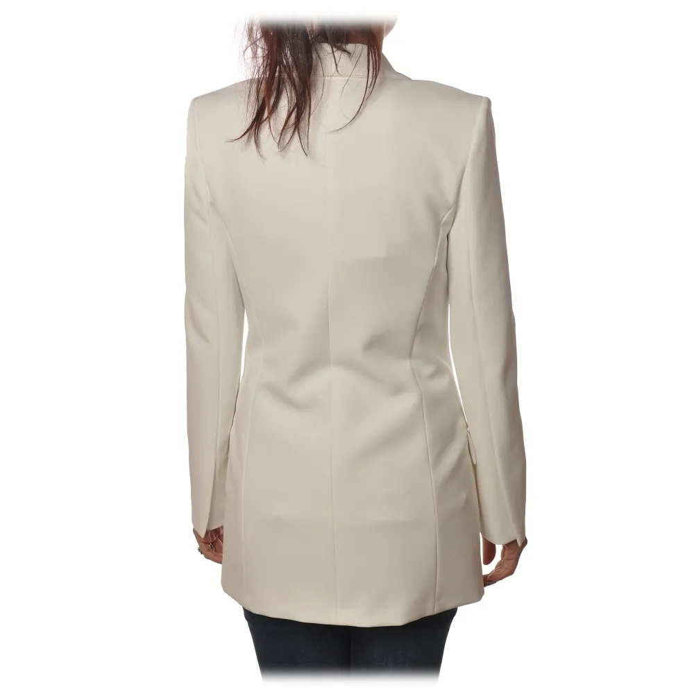 Elisabetta Franchi - Giacca Doppio Petto Manica Lunga - Bianco - Giacca - Made in Italy - Luxury Exclusive Collection