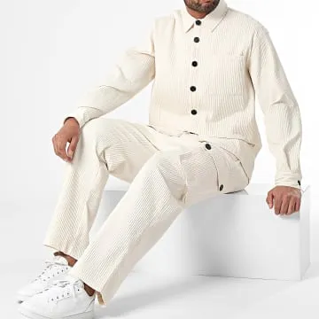 Ensemble Cargo Surchemise Et Pantalon Beige