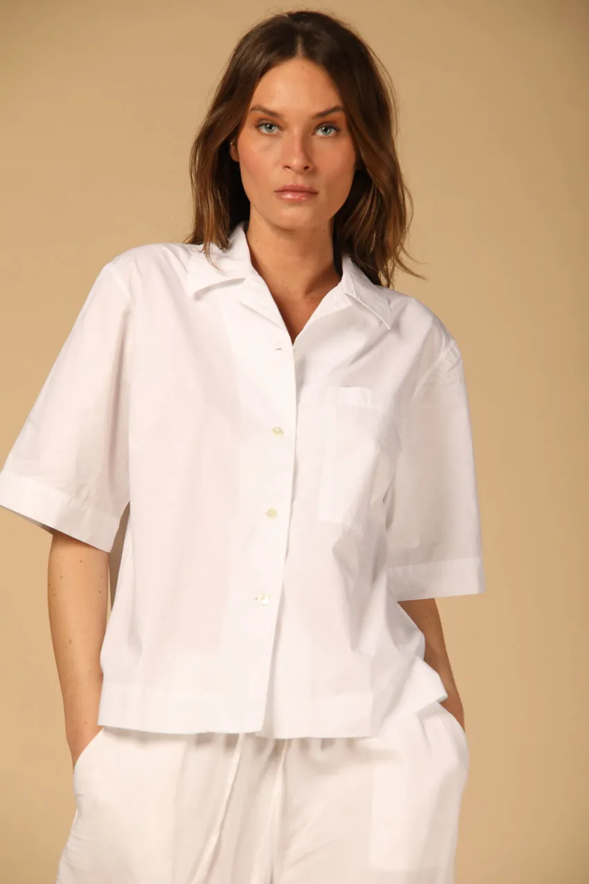 Florida chemise femme à manches courtes en popeline
