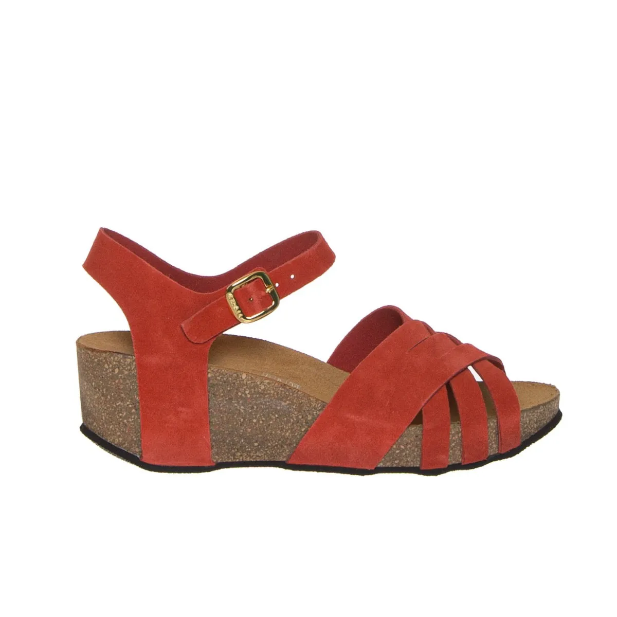 FRAU 59D6 SANDALO ZEPPA CAMOSCIO ROSSO  