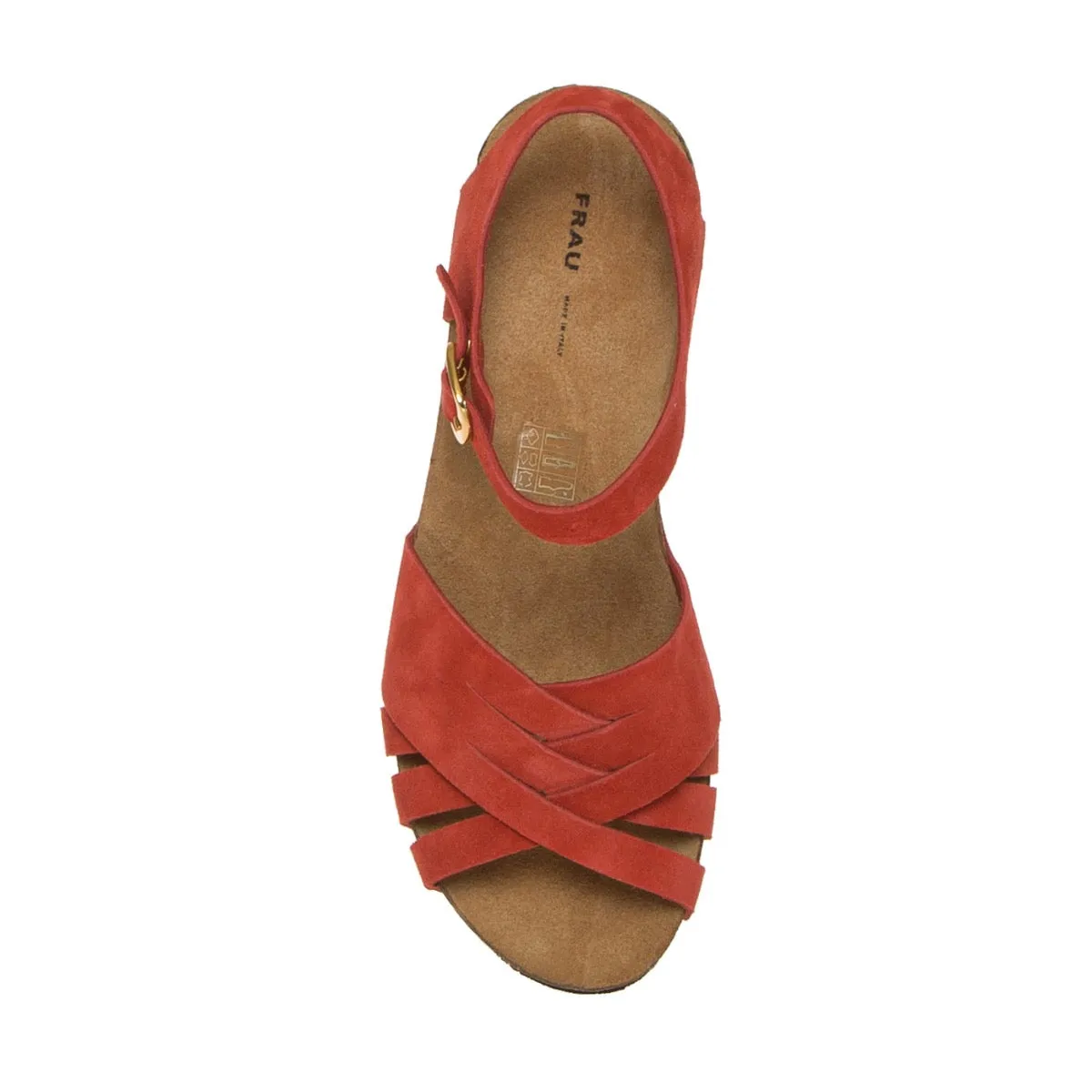FRAU 59D6 SANDALO ZEPPA CAMOSCIO ROSSO  