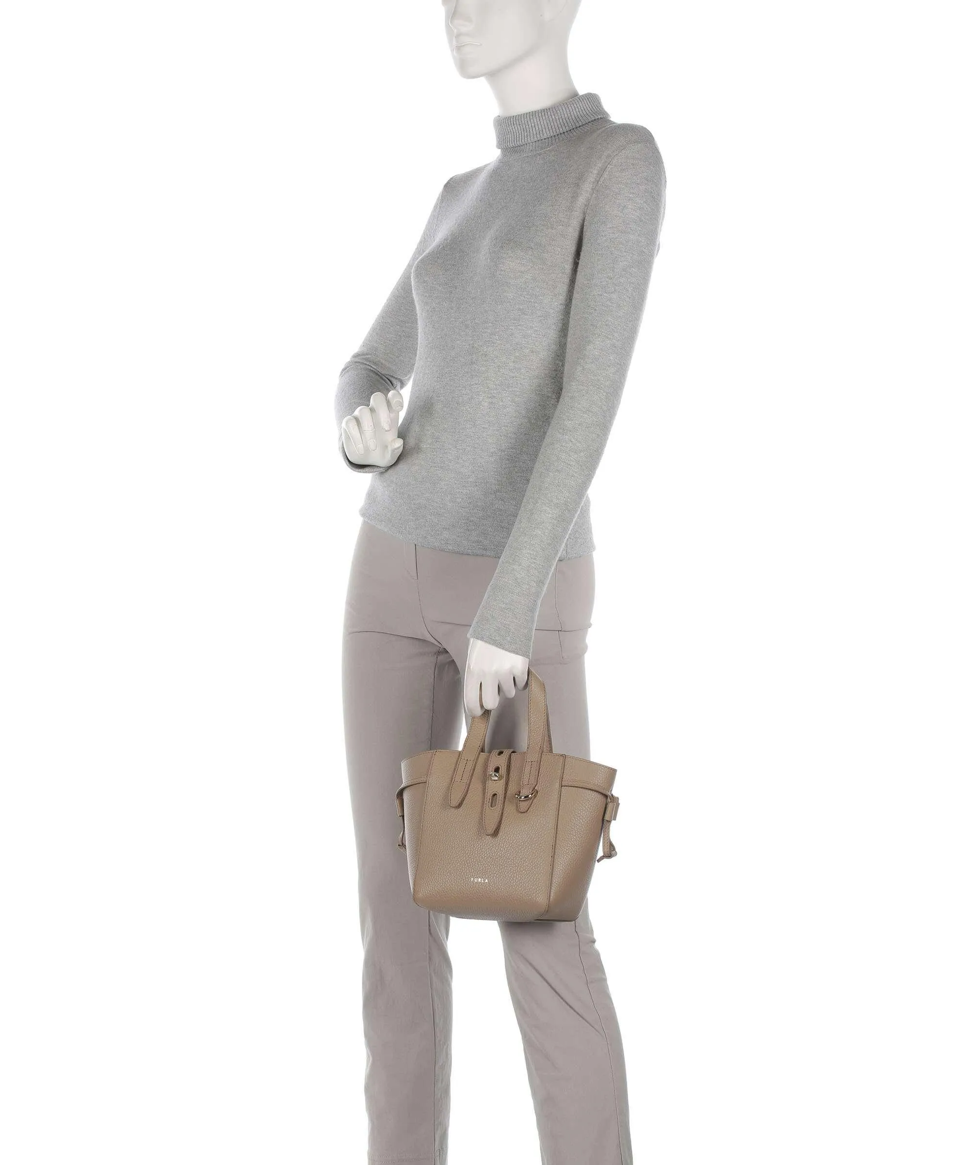  Furla Net Mini Borsa a tracolla pelle granulata taupe  