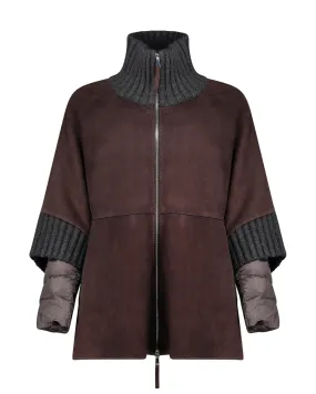 Giacca Adele Knit Bonded suede marrone