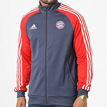 Giacca con zip FC Bayern DNA HF1364 Navy Red Stripe
