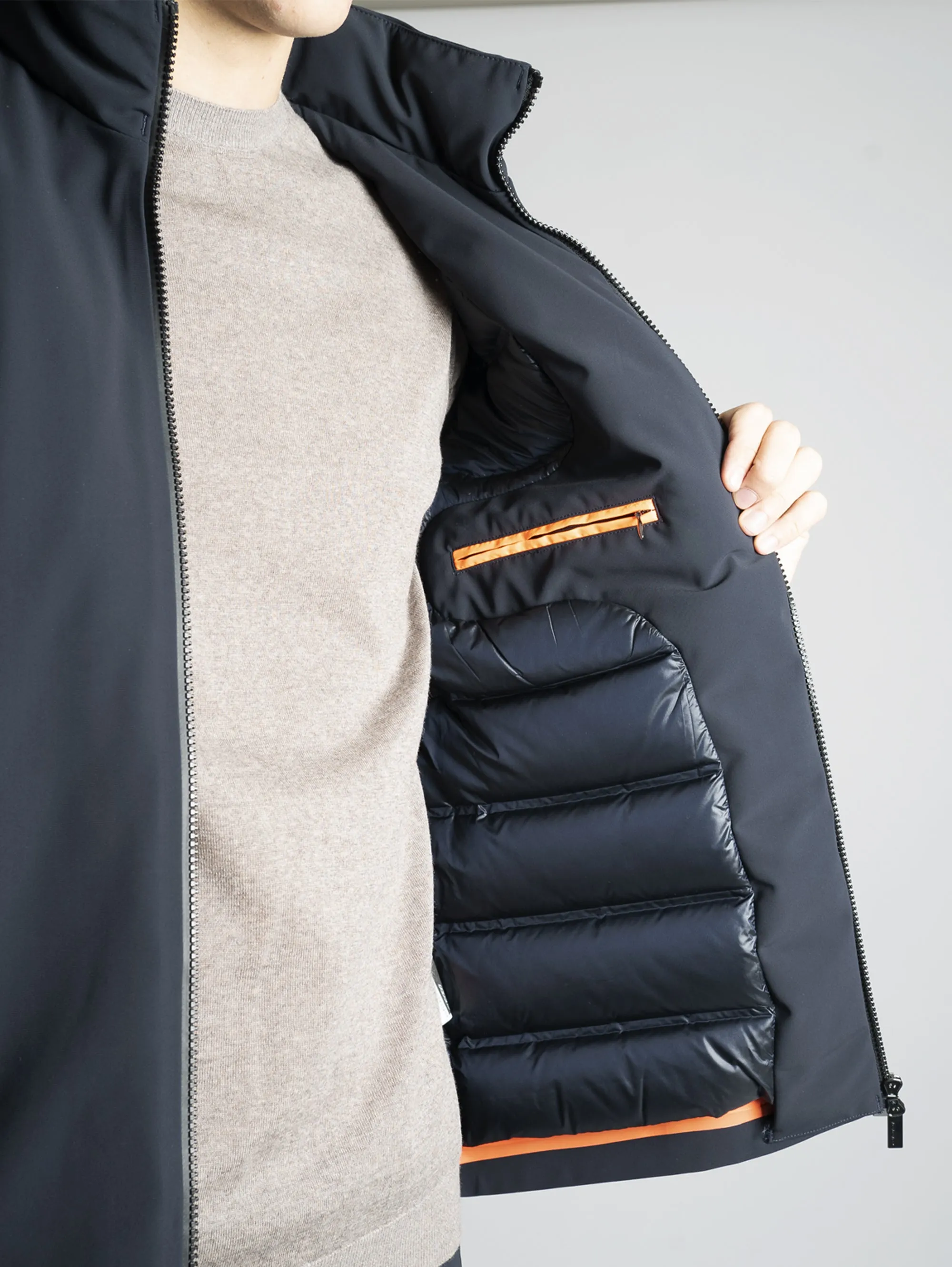 Giacca Corta in Membrana Imbottita Blue Black