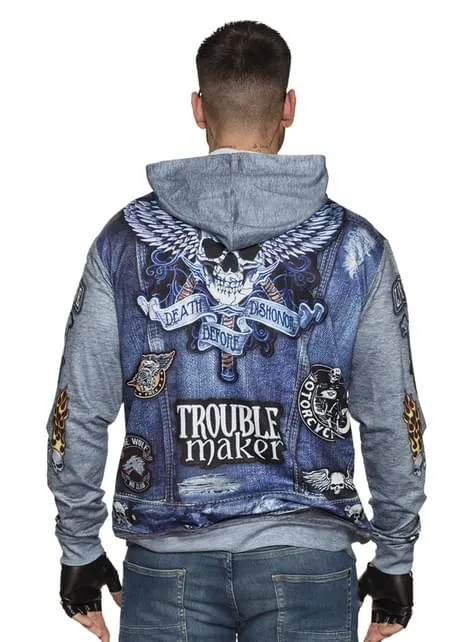 Giacca da motociclista blu per uomo