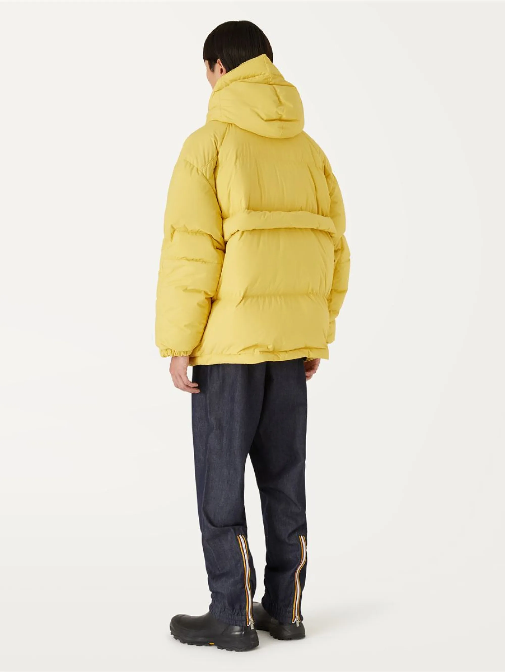 Giacca in Nylon Riciclato con Cappuccio Giallo
