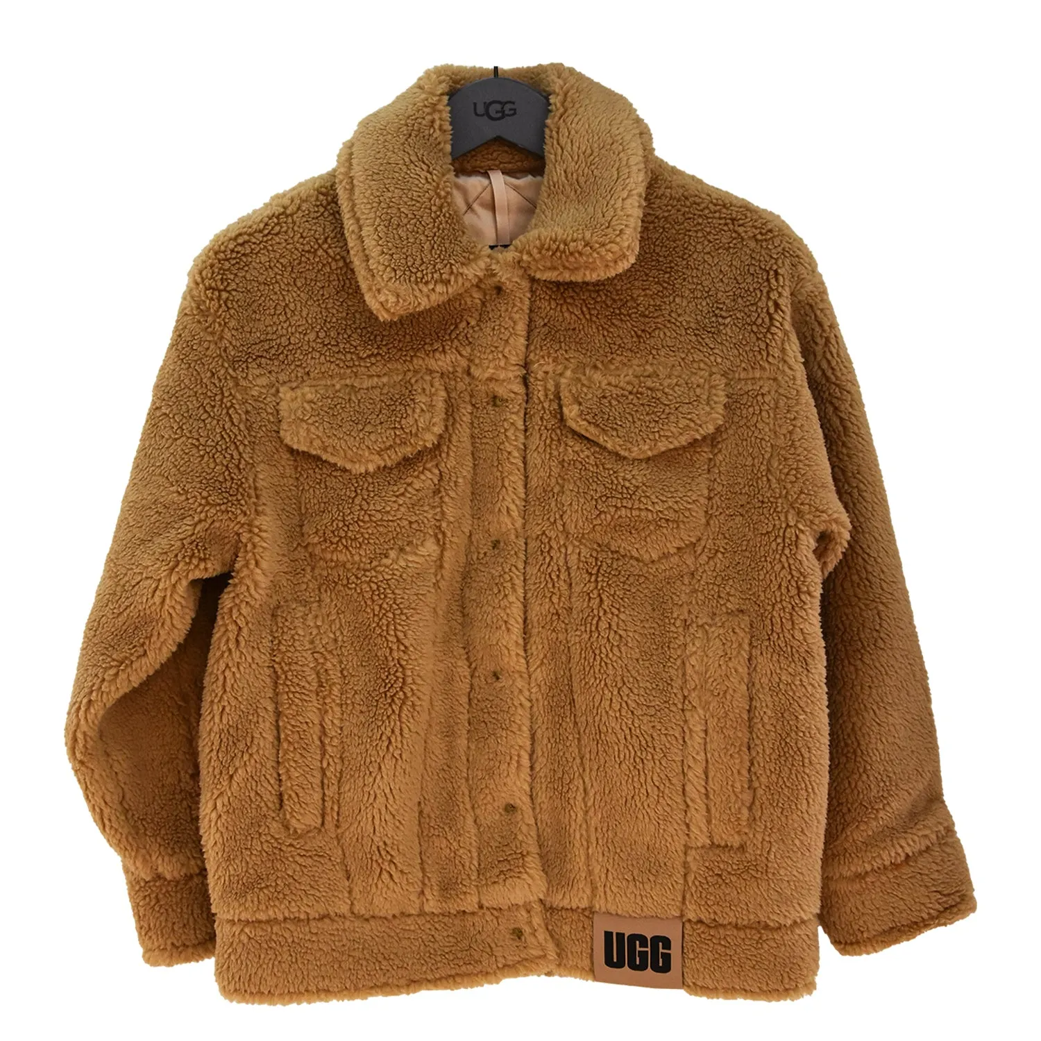 Giacca Trucker Ugg Donna Beige In Pile Felpato Oversize Vaporosa