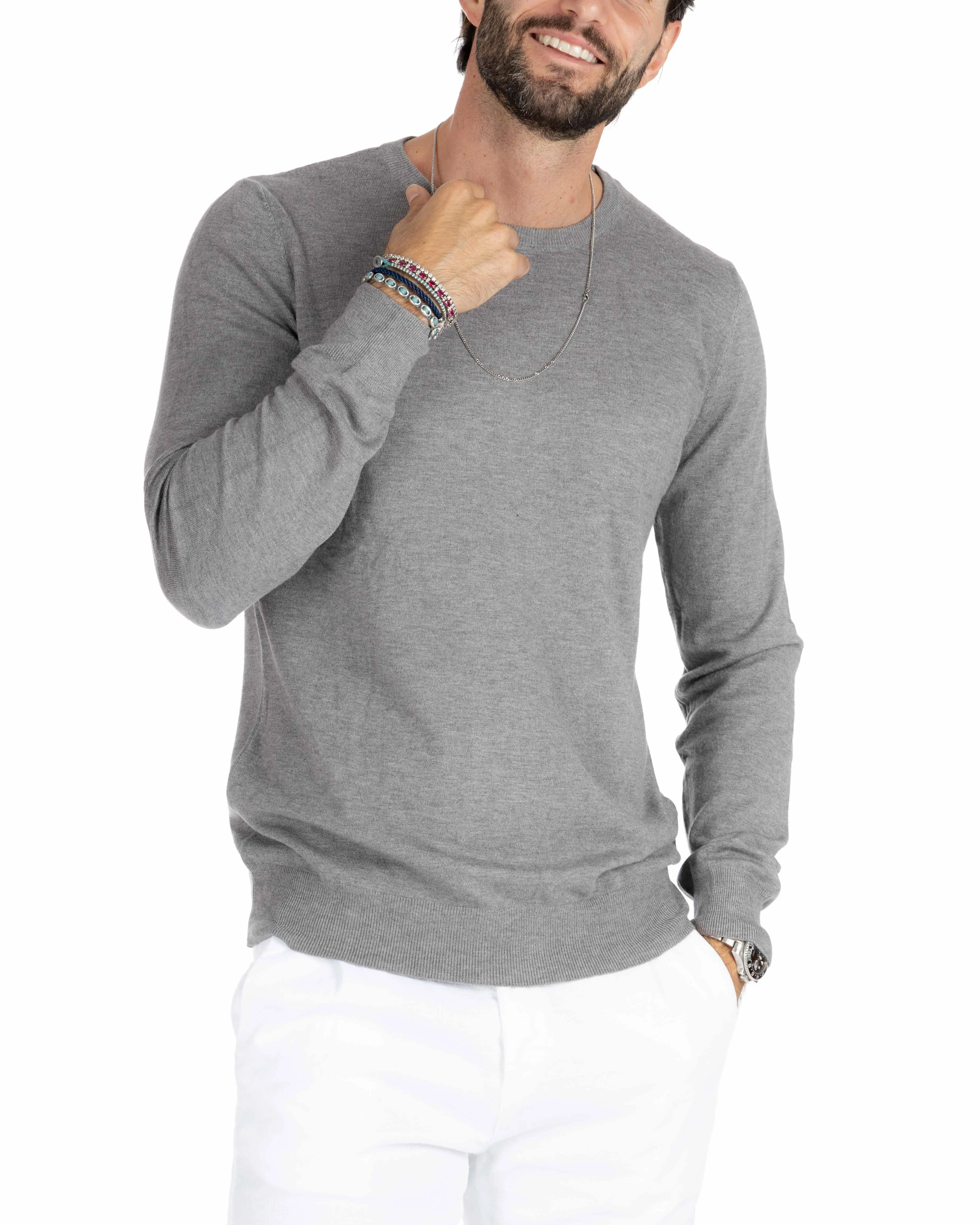 Girocollo basic grigio