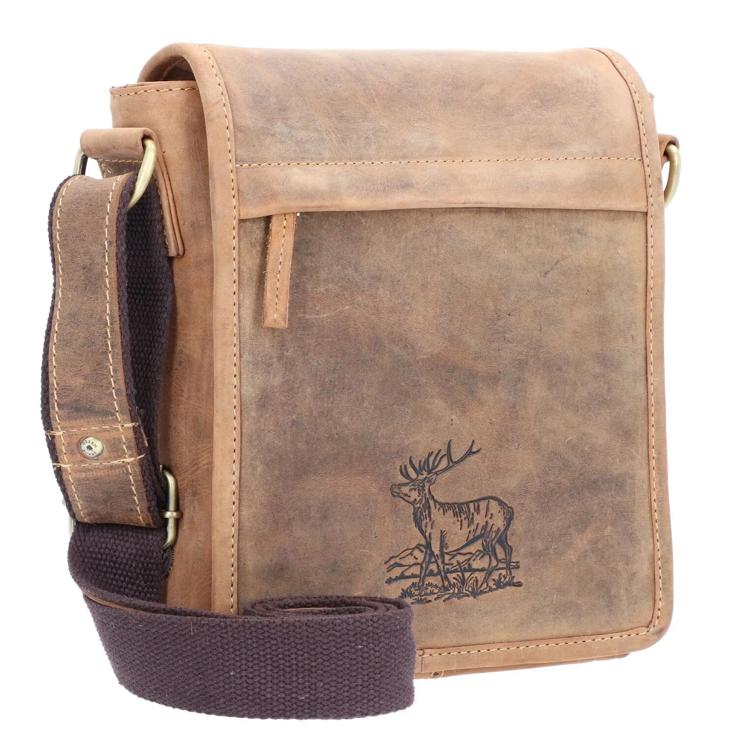 Greenburry Borsa a tracolla vintage in pelle 20 cm
