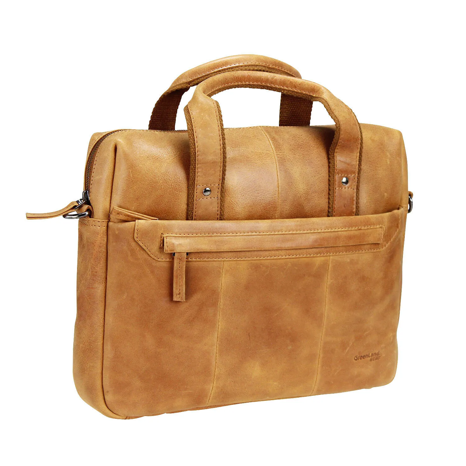 Greenland Nature Cartella leggera in pelle 37 cm Scomparto per tablet