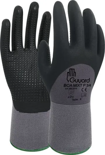 Guanti da lavoro GUYARD BOA MIXT P, Tg. 6, in Poliammide, col. Nero, grigio