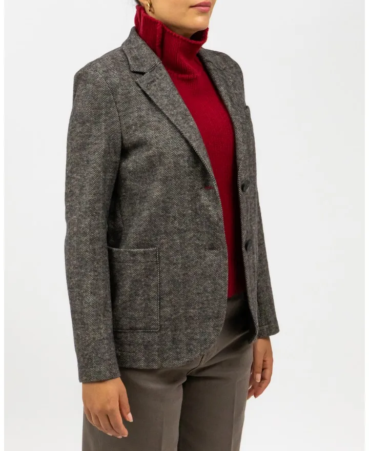 Harris Wharf London - Blazer Moleskin Marrone Donna