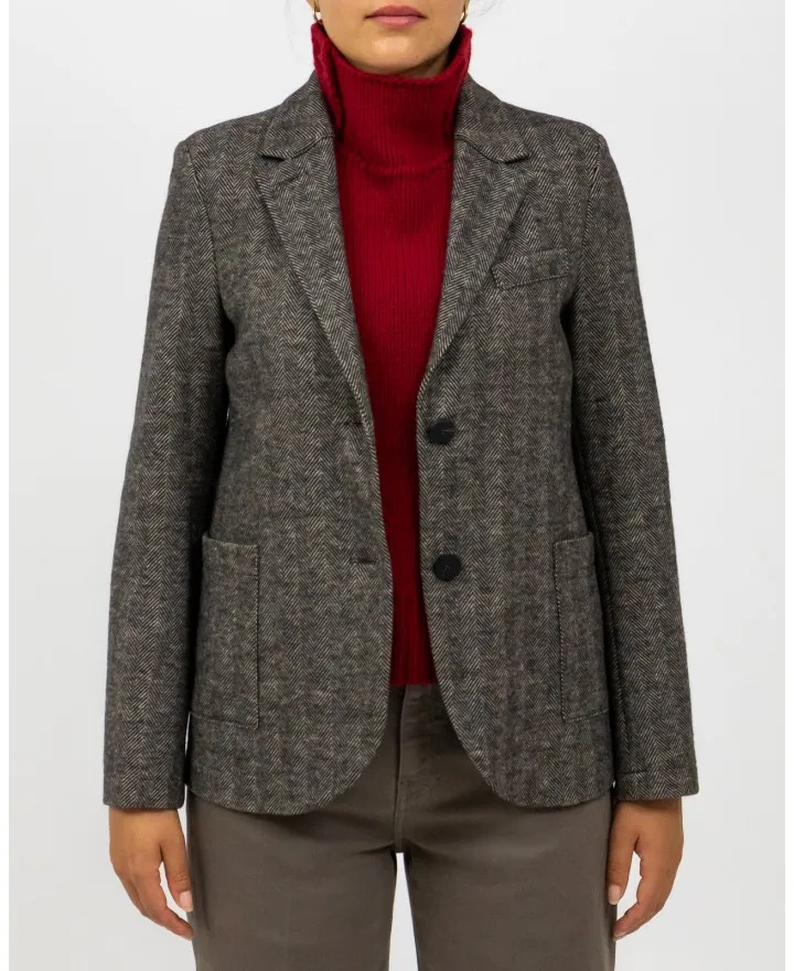 Harris Wharf London - Blazer Moleskin Marrone Donna