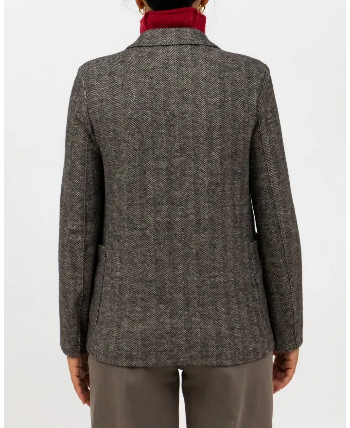 Harris Wharf London - Blazer Moleskin Marrone Donna