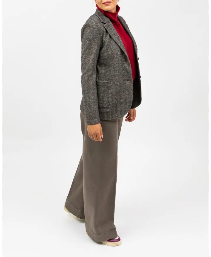Harris Wharf London - Blazer Moleskin Marrone Donna