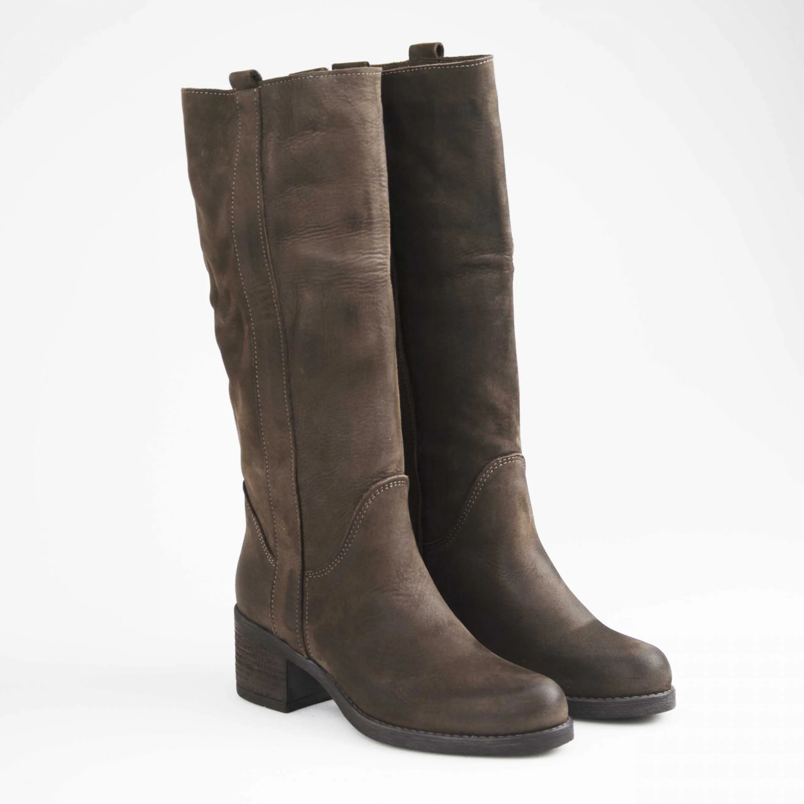 Hubs Stivale Camperos in nabuck marrone 7981