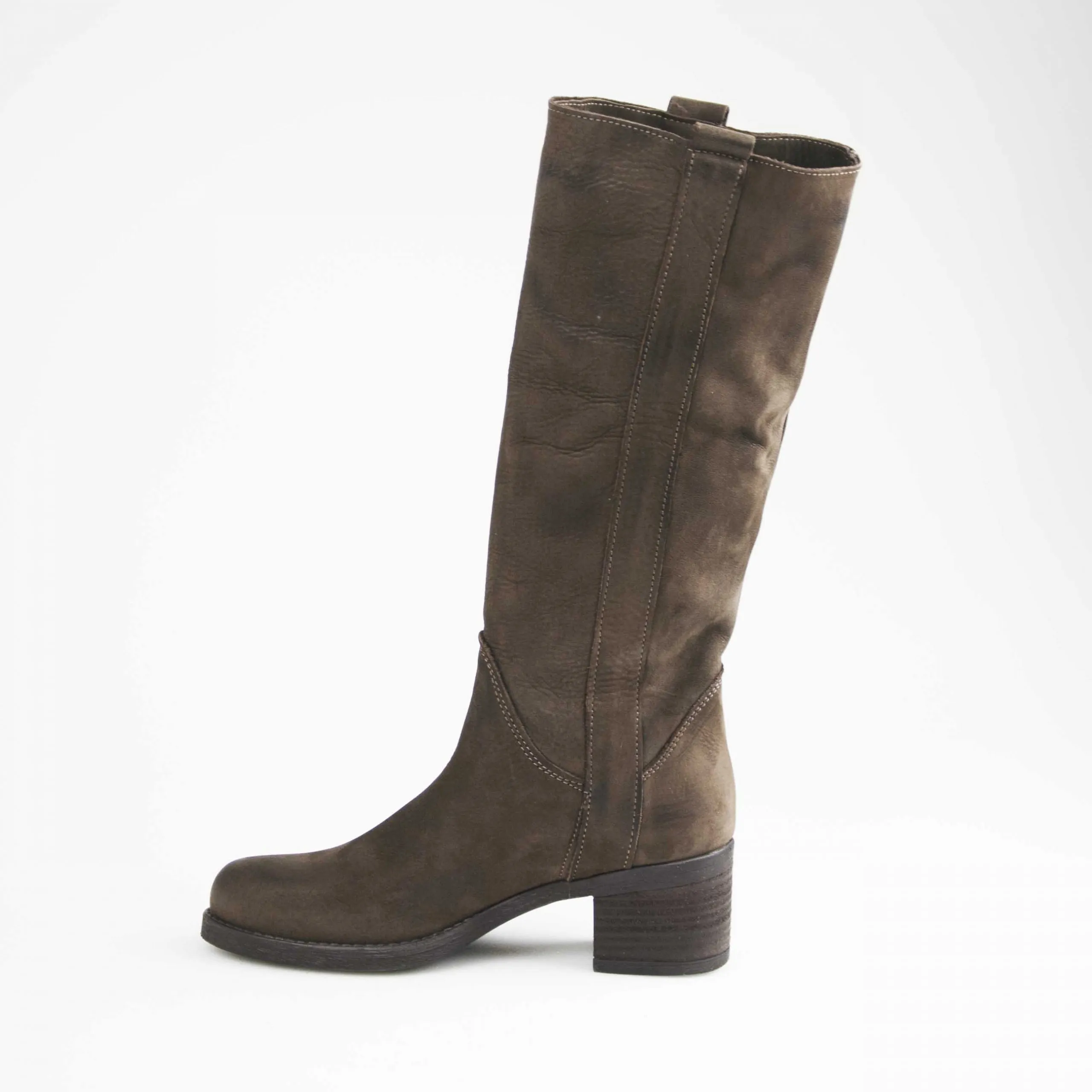Hubs Stivale Camperos in nabuck marrone 7981