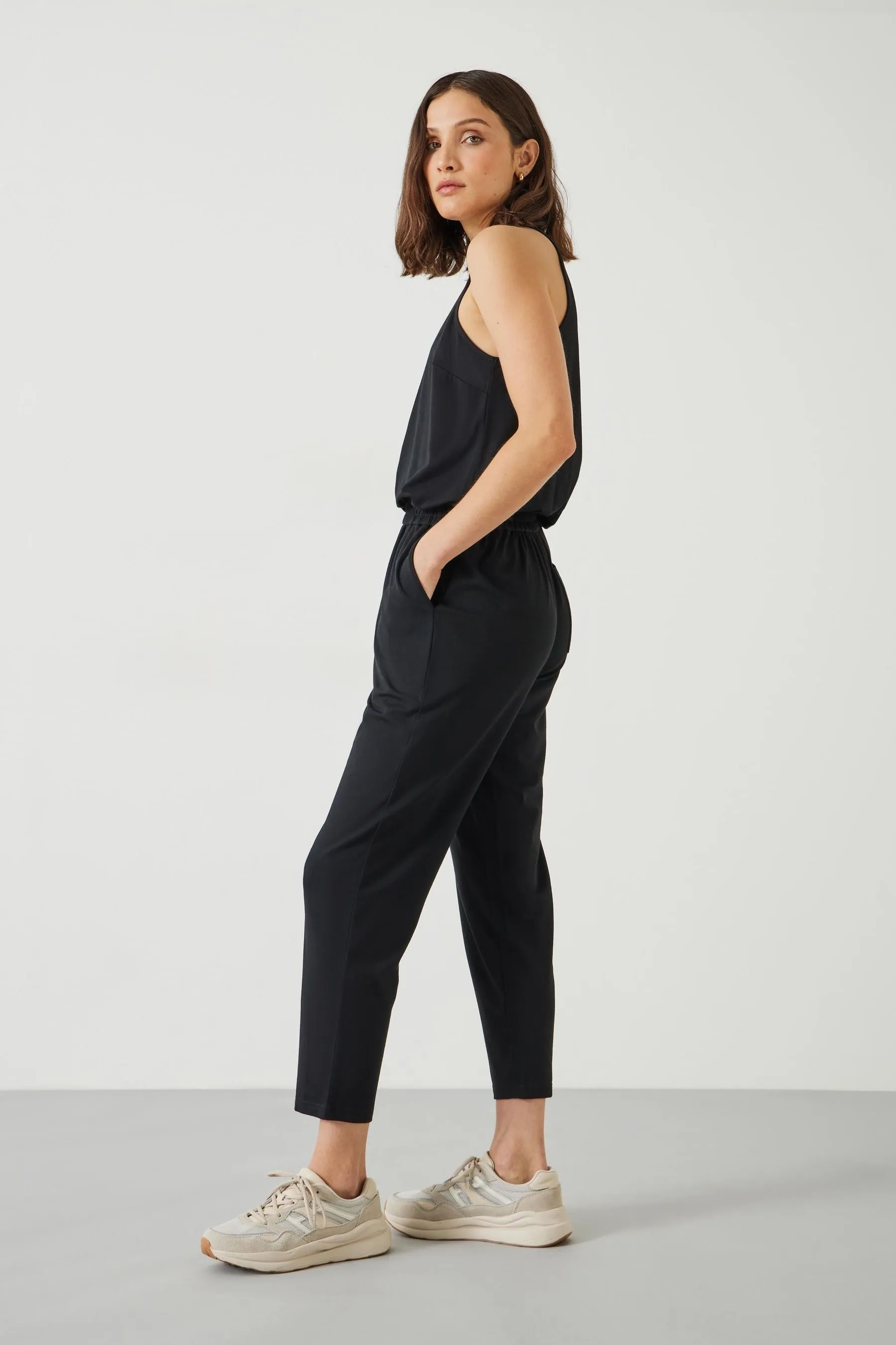 Hush - salopette lunga in jersey con dorso a vogatore
