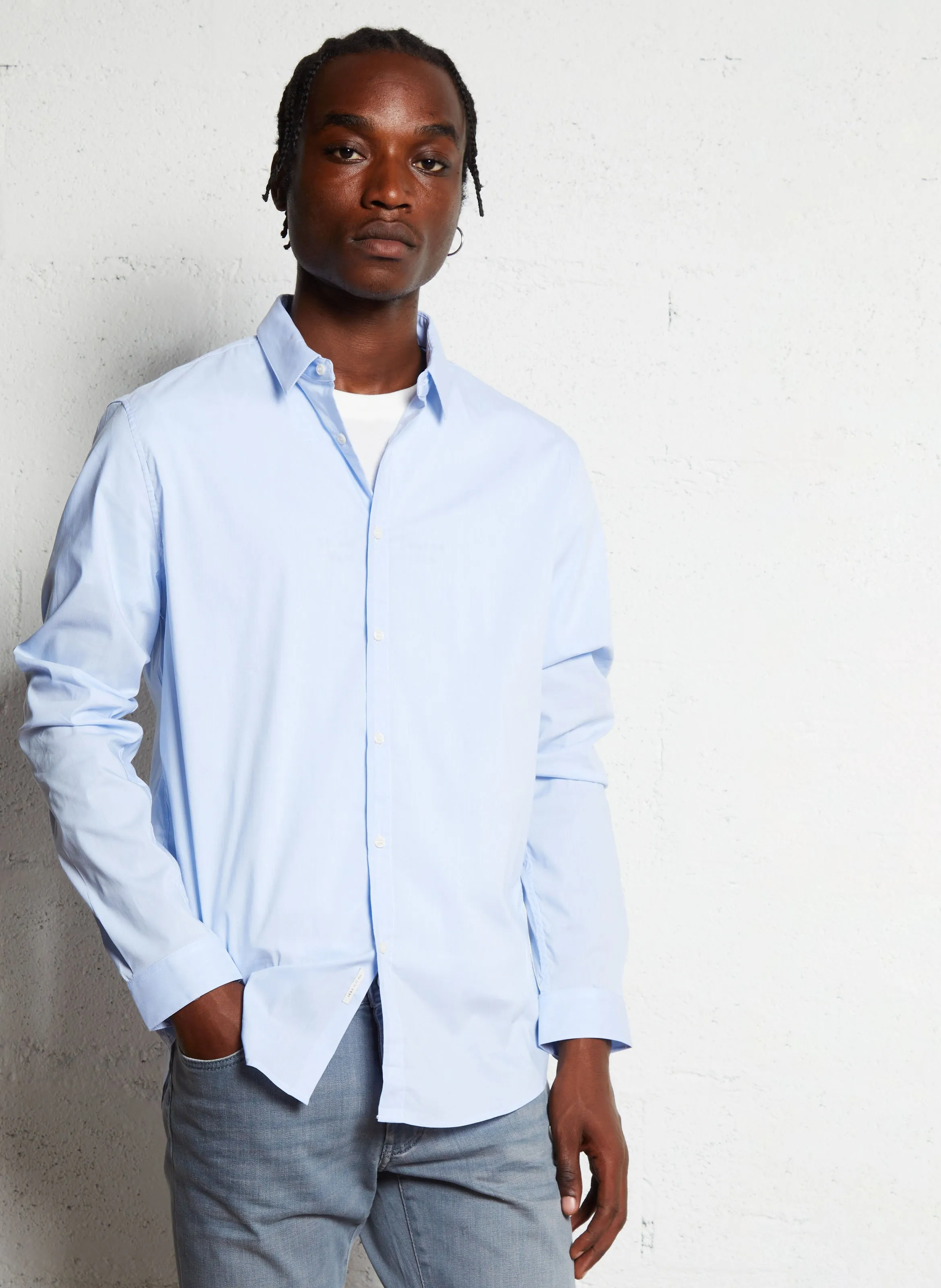  IKKS   Camicia collo classico slim fit in misto cotone | Blu