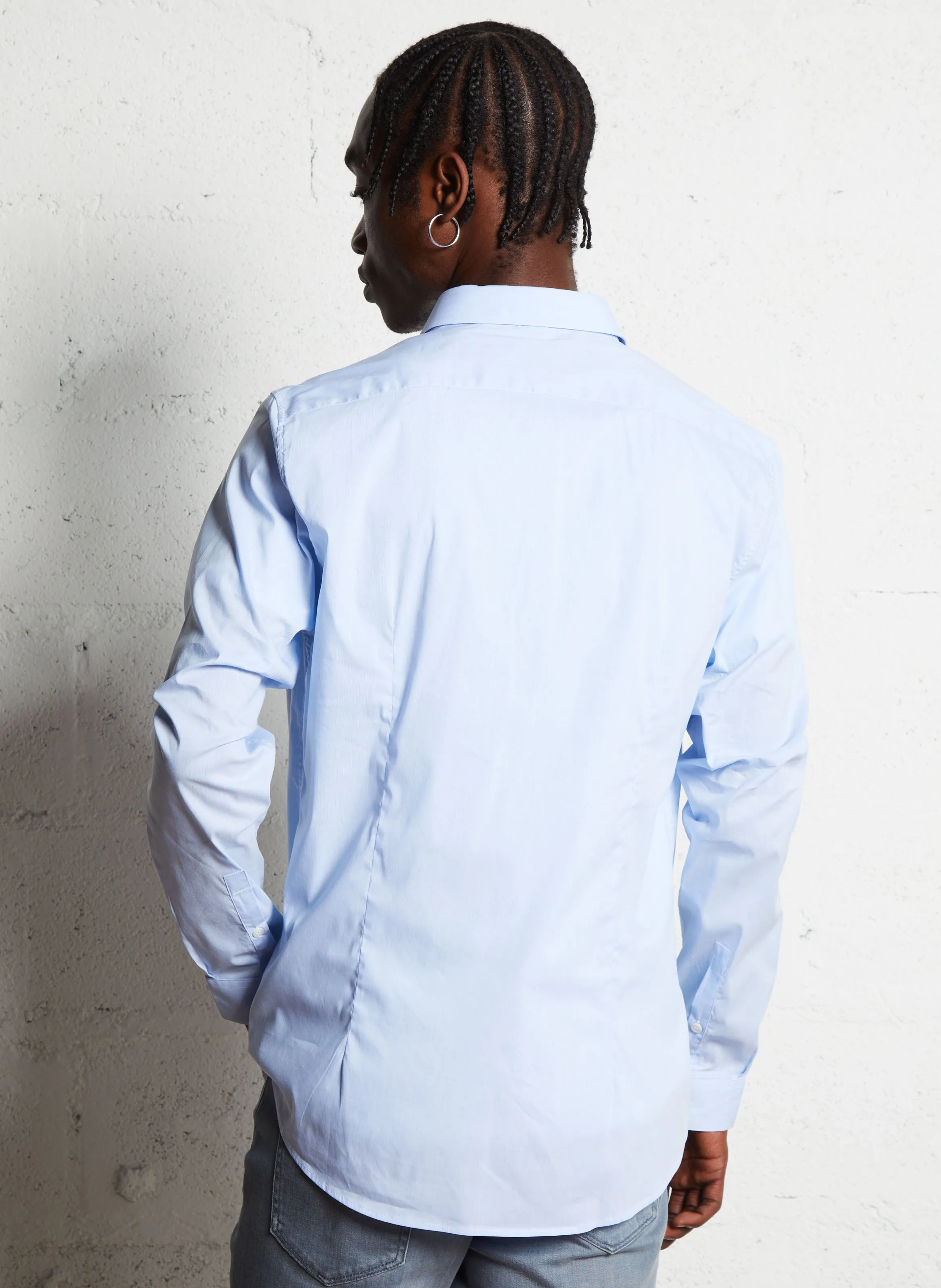  IKKS   Camicia collo classico slim fit in misto cotone | Blu
