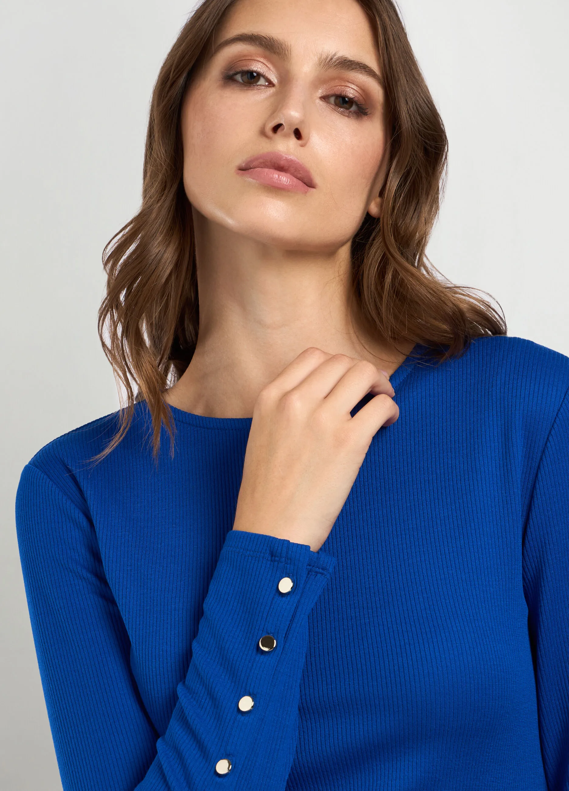 IWIE  T-shirt in costina di misto viscosa stretch donna