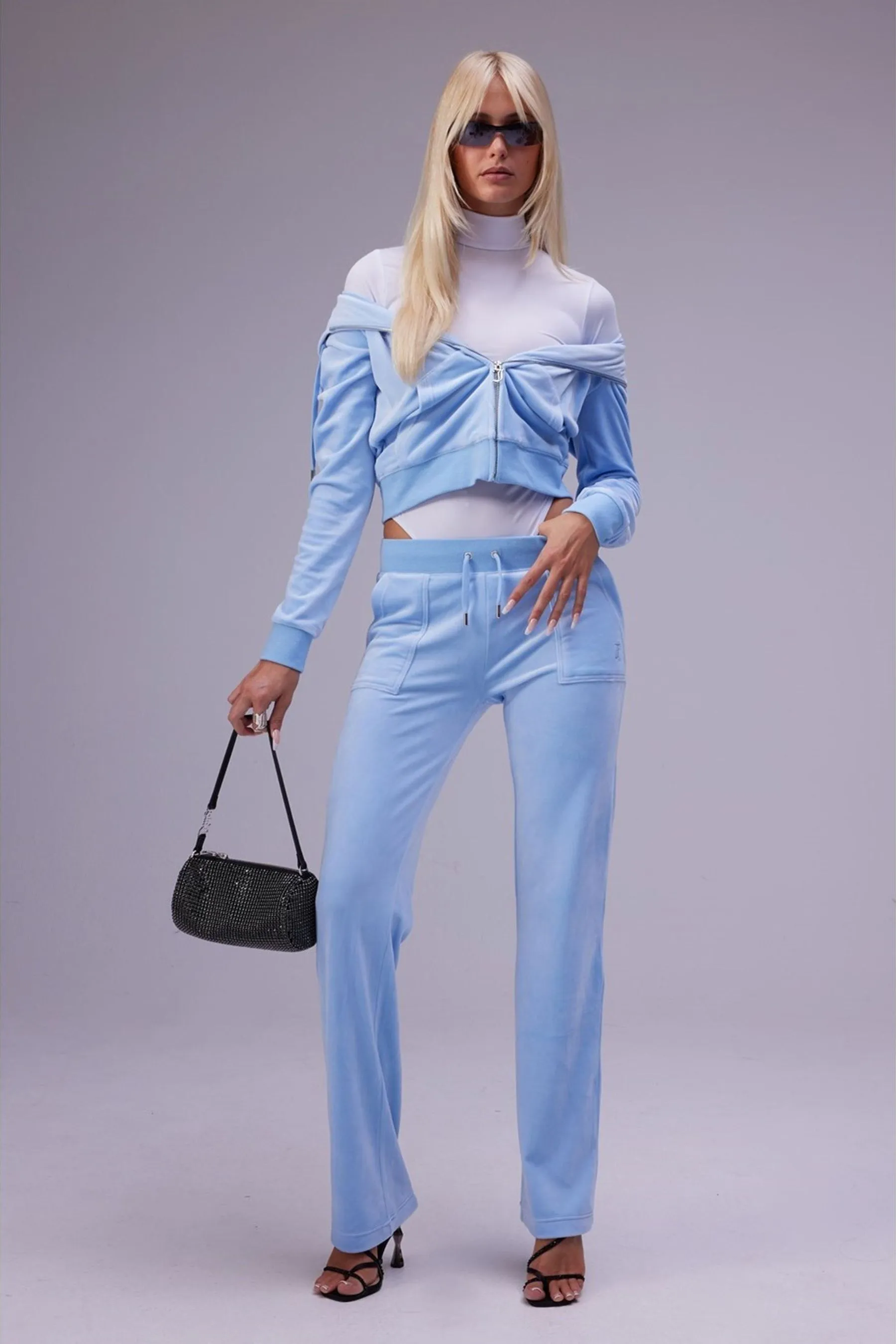 Juicy Couture Donna - Pantaloni da jogging dritta in velour    