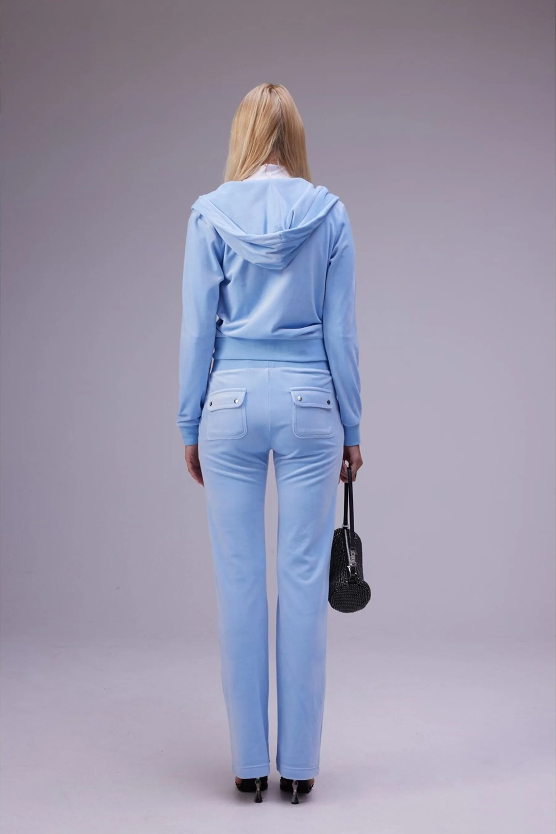 Juicy Couture Donna - Pantaloni da jogging dritta in velour    