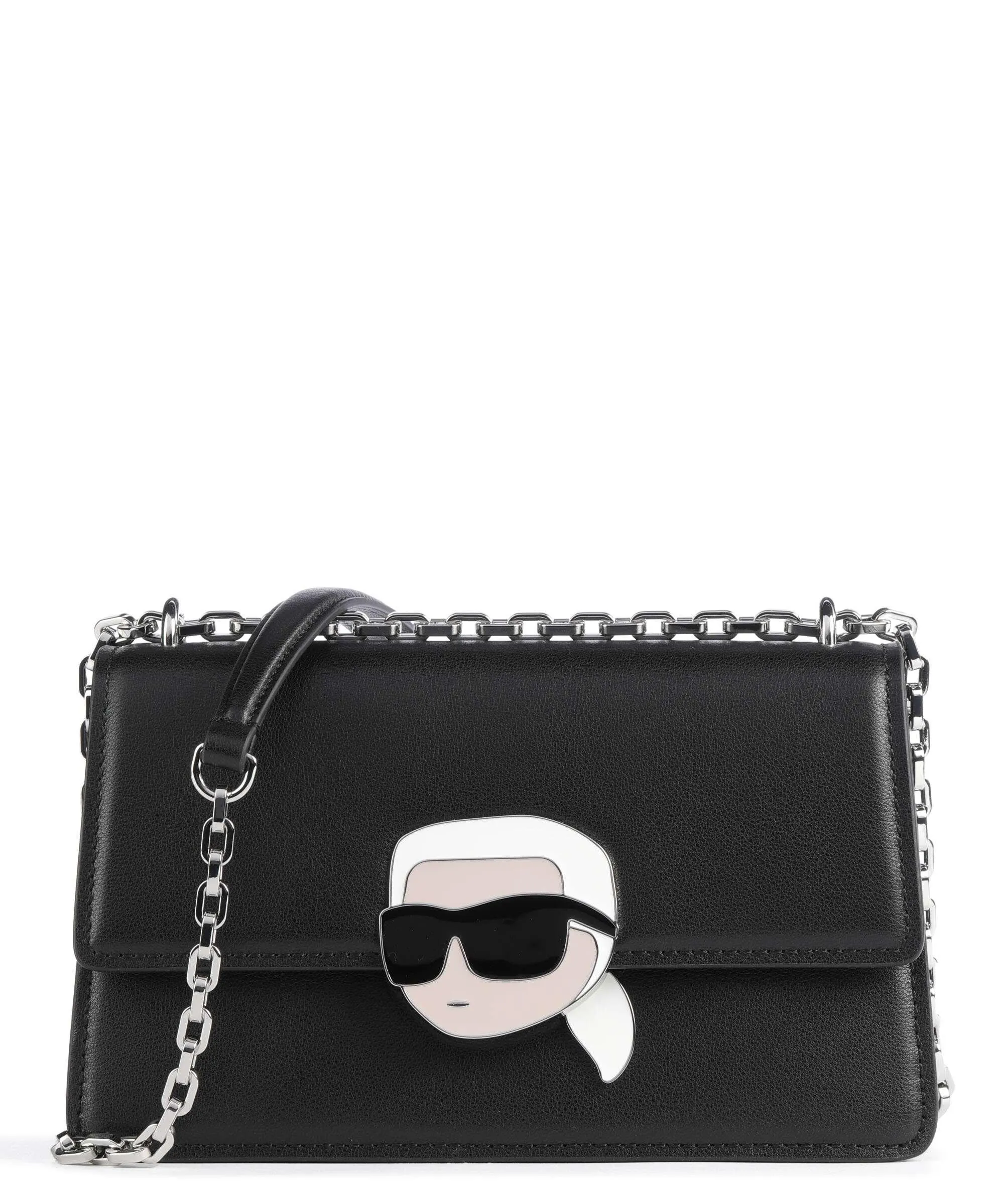  Karl Lagerfeld K/Ikonik 2.0 Borsa a spalla pelle di vacchetta finemente grana nero  