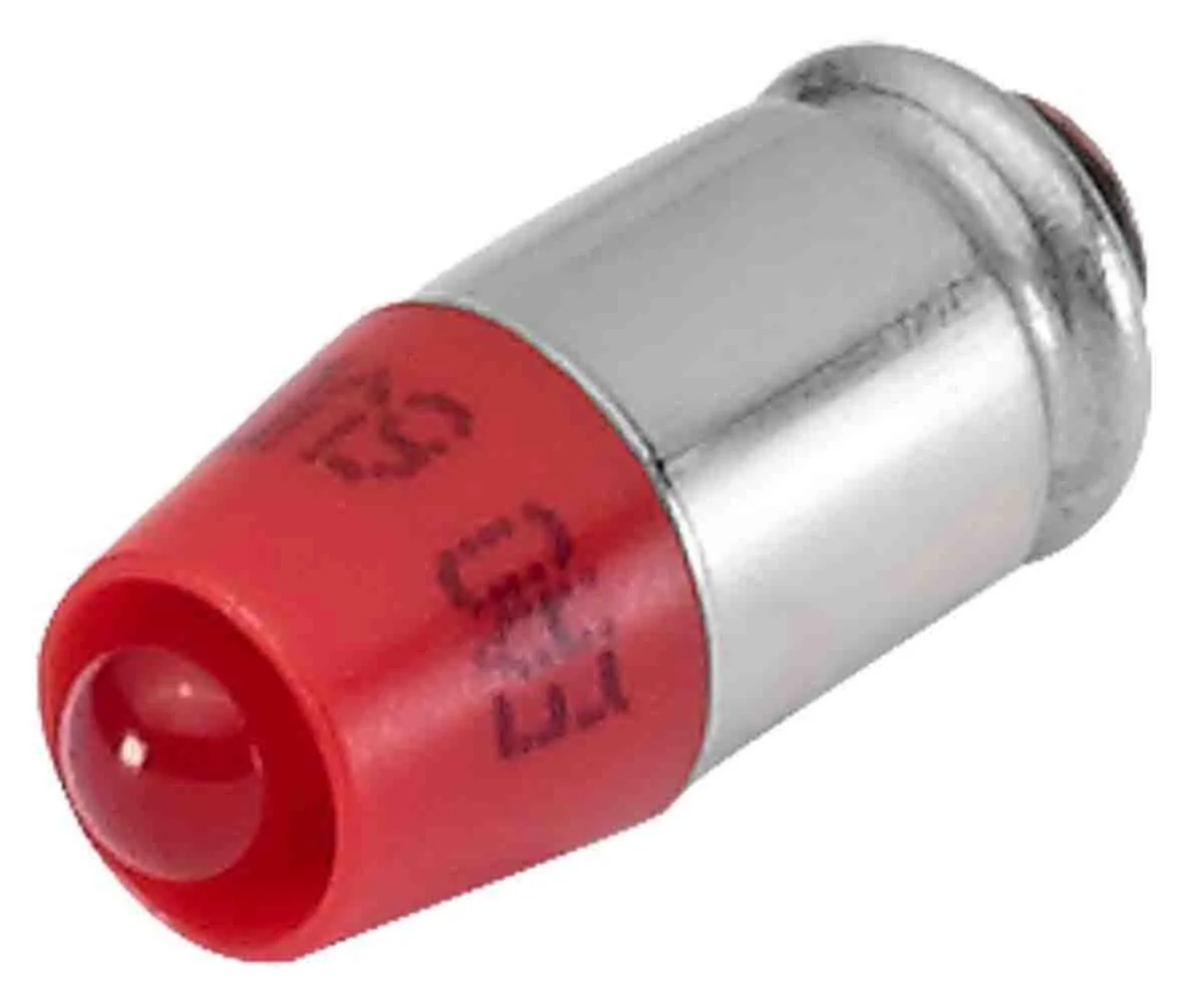 Lampada per indicatori EAO, Ø 6.1mm, 24V ca/cc, luce color Bianco, 750mcd, Chip singolo con base T1 3/4 MG