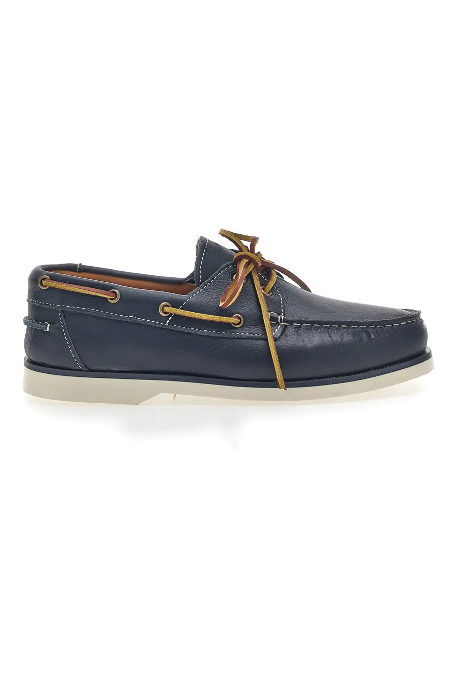   LONGFORD Mocassino in Stile Barca Vera Pelle Blu Longford 10