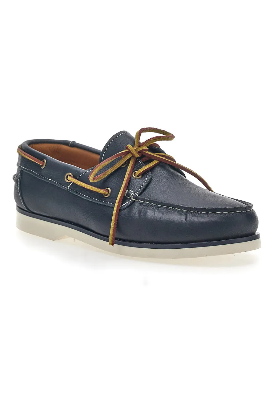   LONGFORD Mocassino in Stile Barca Vera Pelle Blu Longford 10
