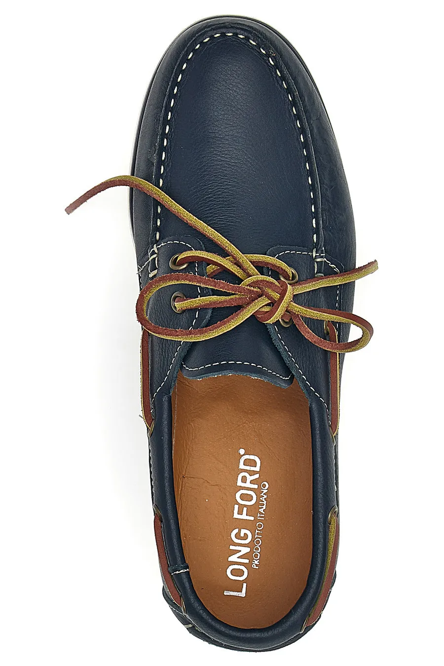   LONGFORD Mocassino in Stile Barca Vera Pelle Blu Longford 10