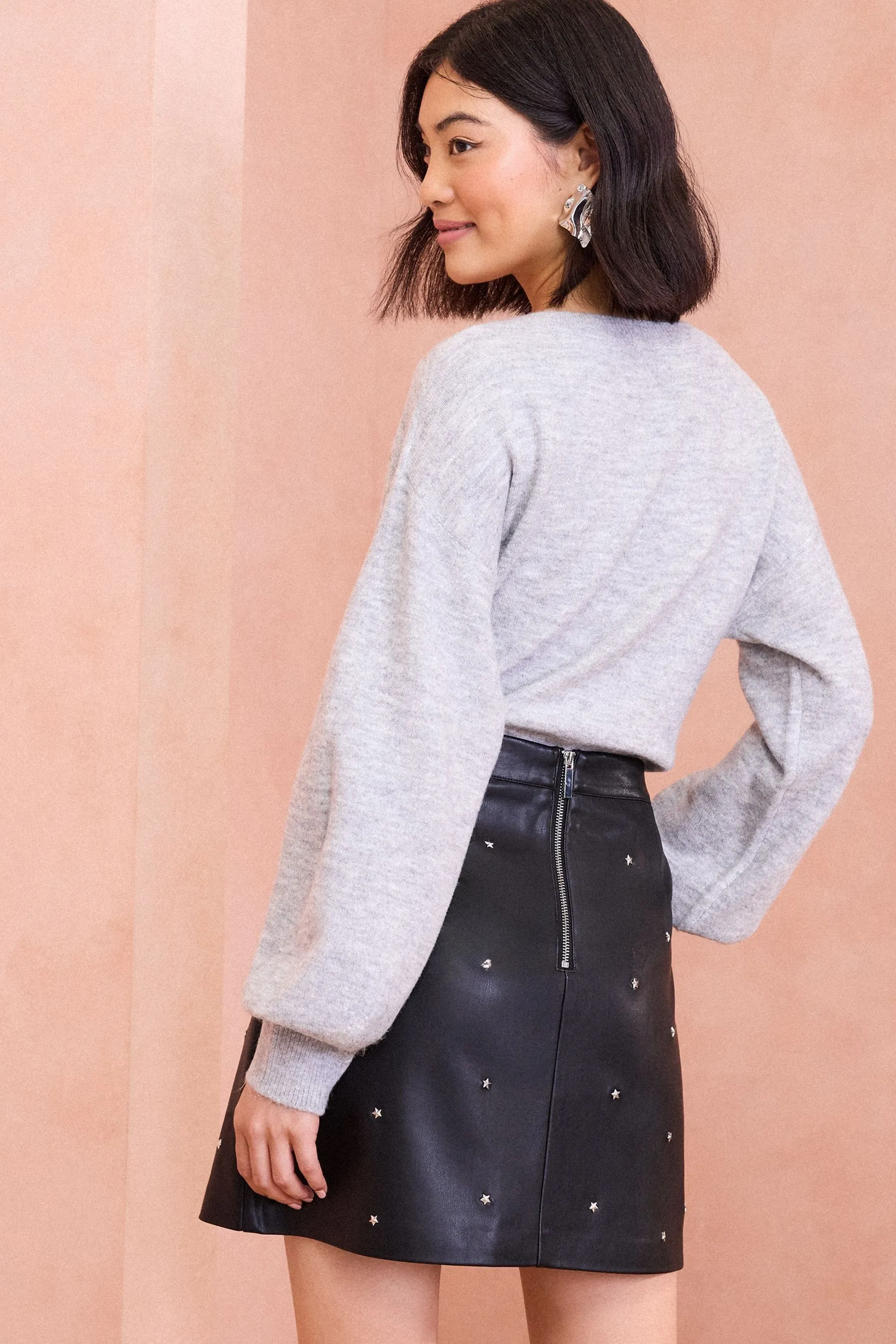 Love & Roses - Minigonna in pelle sintetica    