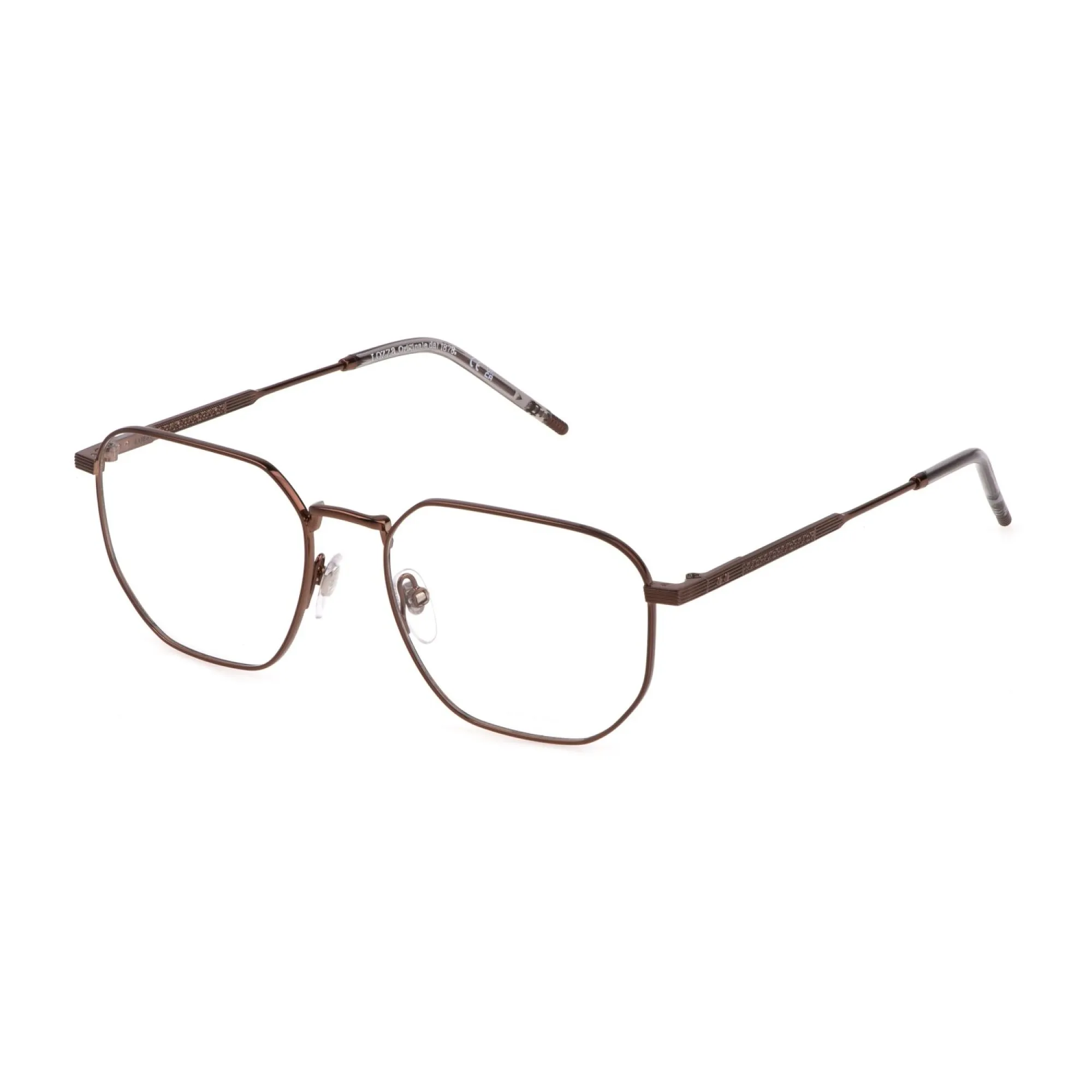   Lozza VL2412 - 0H45 Rosso-marrone Totalmente Lucido | Occhiale Da Vista Uomo 
