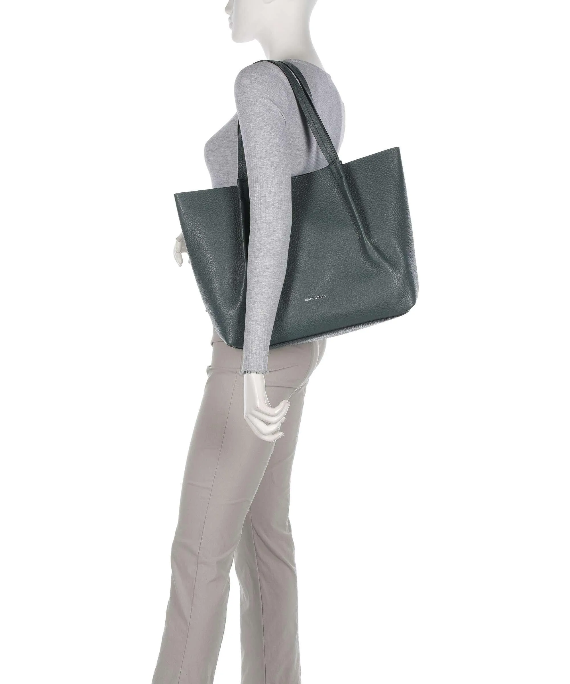  Marc O'Polo Brenna L Borsa shopper pelle granulata verde  
