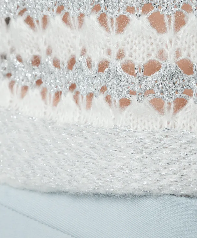 Max & Co ECCELSO maglia bianca traforata con lana e lurex ECCELSO