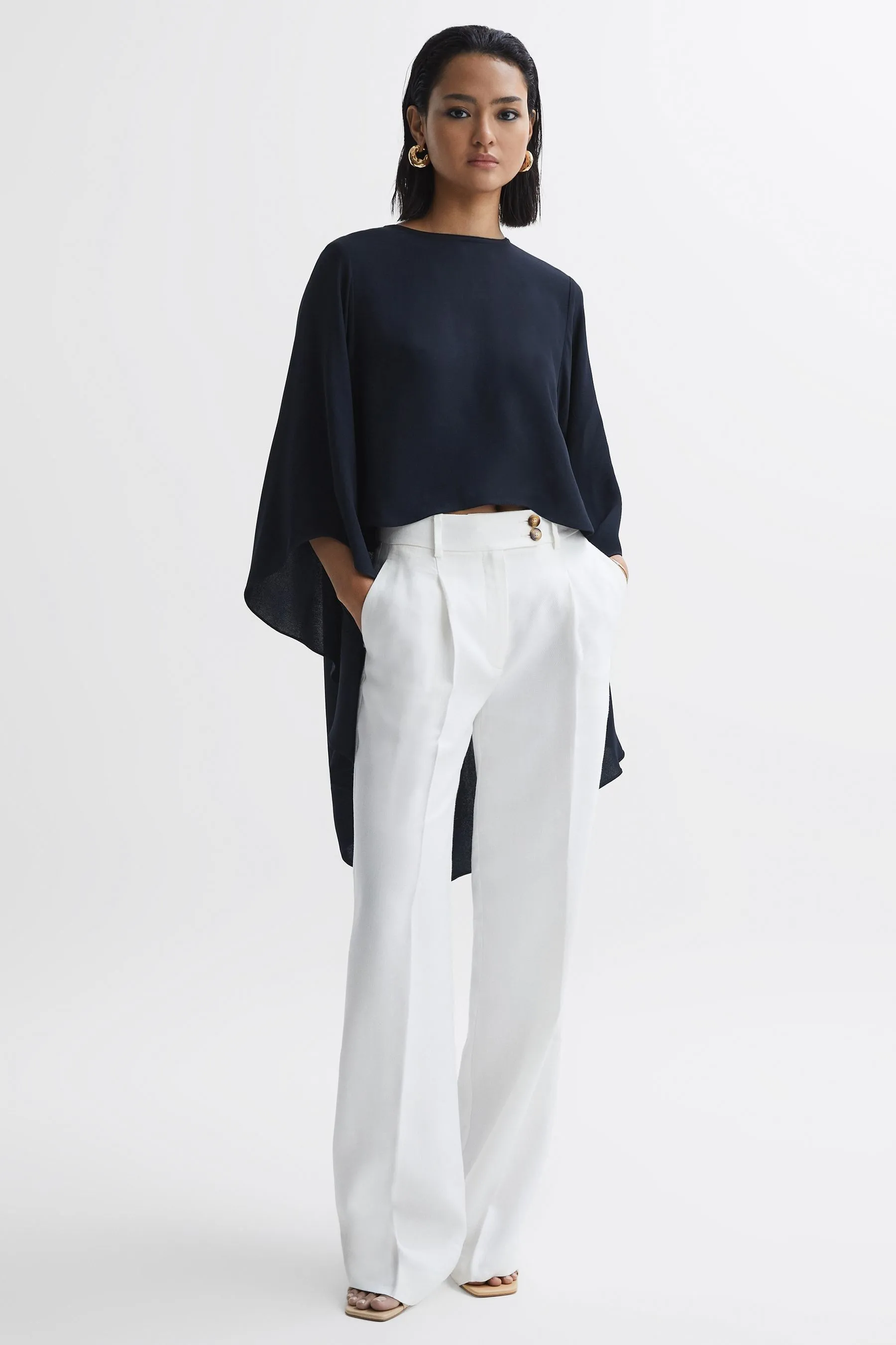 Multicolore - Liana - Blusa con Girocollo a mantella    