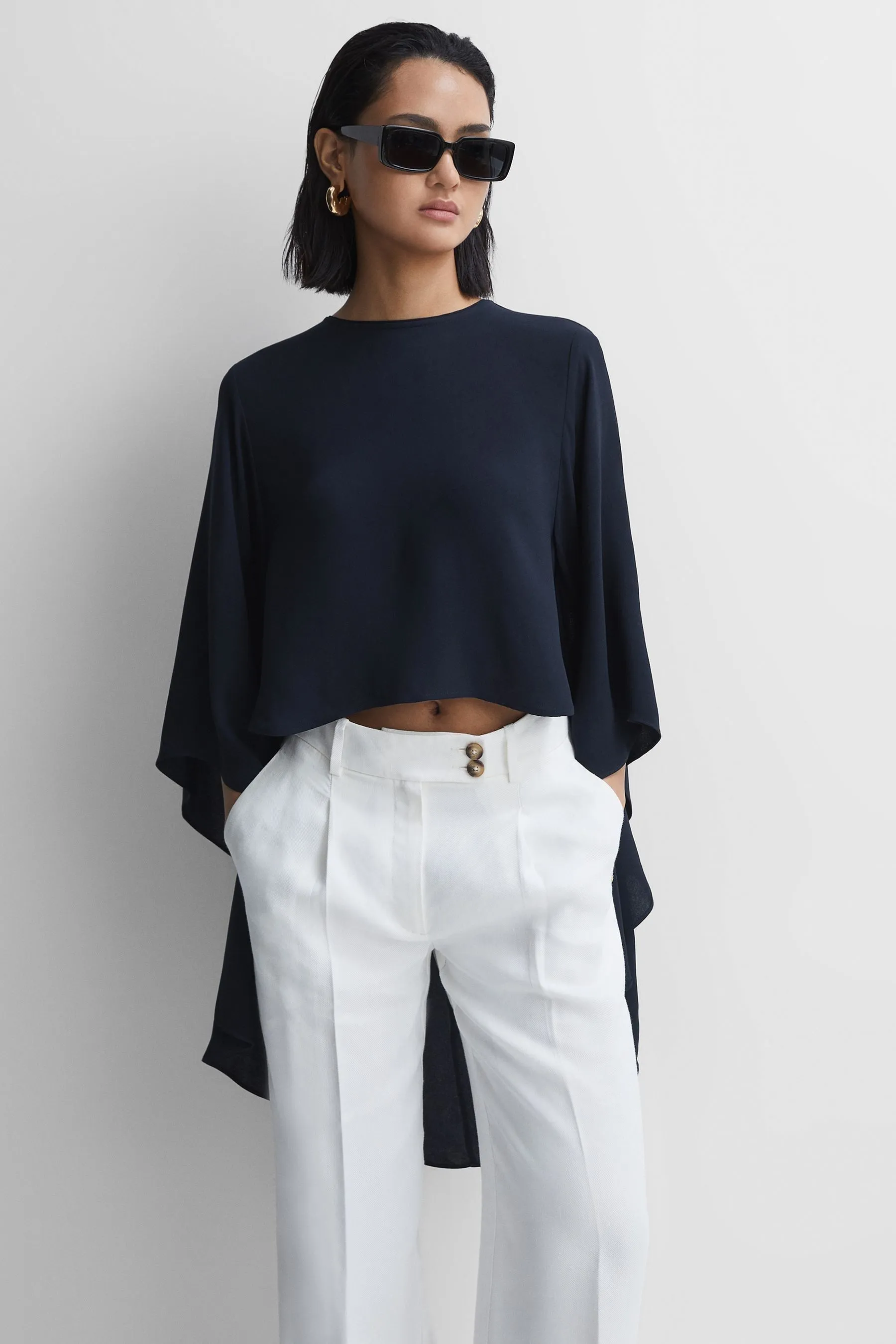 Multicolore - Liana - Blusa con Girocollo a mantella    